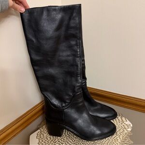 Vince Fabian Leather Boot Black
